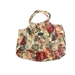 Midi Queen Tote multicolor Large Tote Handbag Cream Rose Pattern